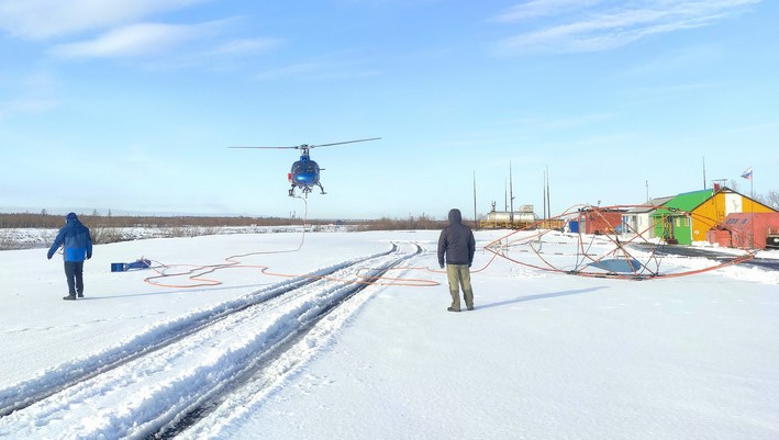 Норильским филиалом введена в эксплуатацию новая вертолетная система аэроэлектроразведки